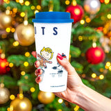 Termo, Diseño Navideño, Peanuts, Color Azul, 473 ml