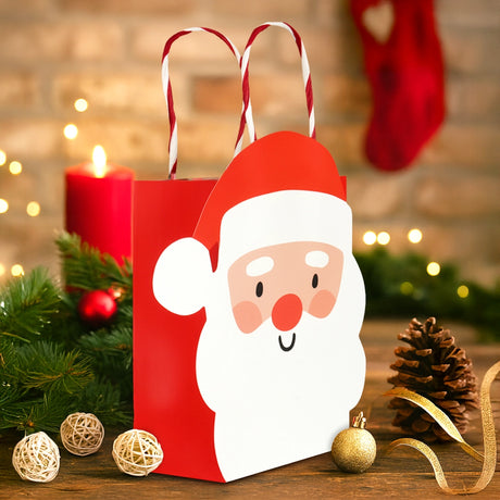 Bolsa de Regalo Navideña, Santa, Color Rojo