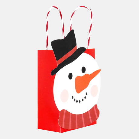 Bolsa de Regalo Navideña, Snowman, Color Rojo