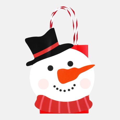 Bolsa de Regalo Navideña, Snowman, Color Rojo