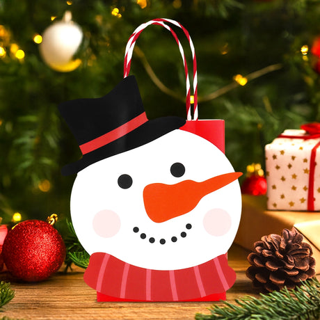 Bolsa de Regalo Navideña, Snowman, Color Rojo