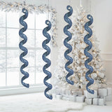 Ornamentos Navideños, Espiral, Color Azul, 4 pzas