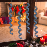 Ornamentos Navideños, Espiral, Color Azul, 4 pzas