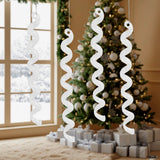 Ornamentos Navideños, Espiral, Color Blanco, 4 pzas