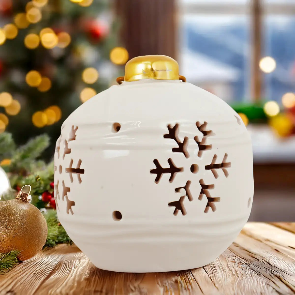 Portavelas Navideño de Cerámica, Esfera