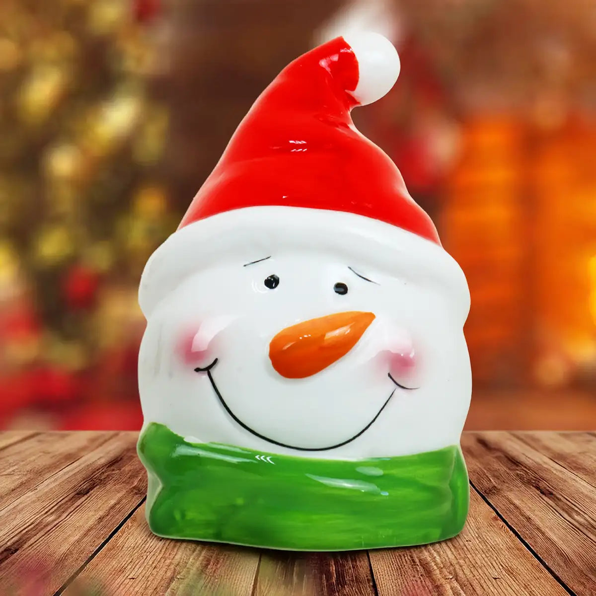 Figura Navideña de Cerámica, Snowman