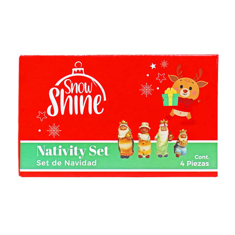 Figura Navideña de Cerámica, Reyes Magos, 4 pzas