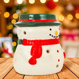 Portavelas Navideño de Cerámica, Muñeco de Nieve