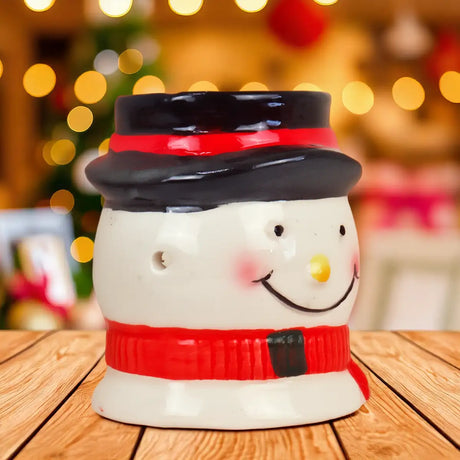 Portavelas Navideño de Cerámica, Snowman