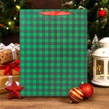 Bolsa de Regalo Navideña, Diseño Cuadros, Color Verde