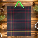 Bolsa de Regalo Navideña, Diseño Cuadros, Color Negro y Rojo