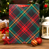 Bolsa de Regalo Navideña, Diseño Cuadros, Colores