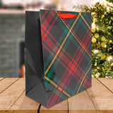 Bolsa de Regalo Navideña, Diseño Cuadros, Colores