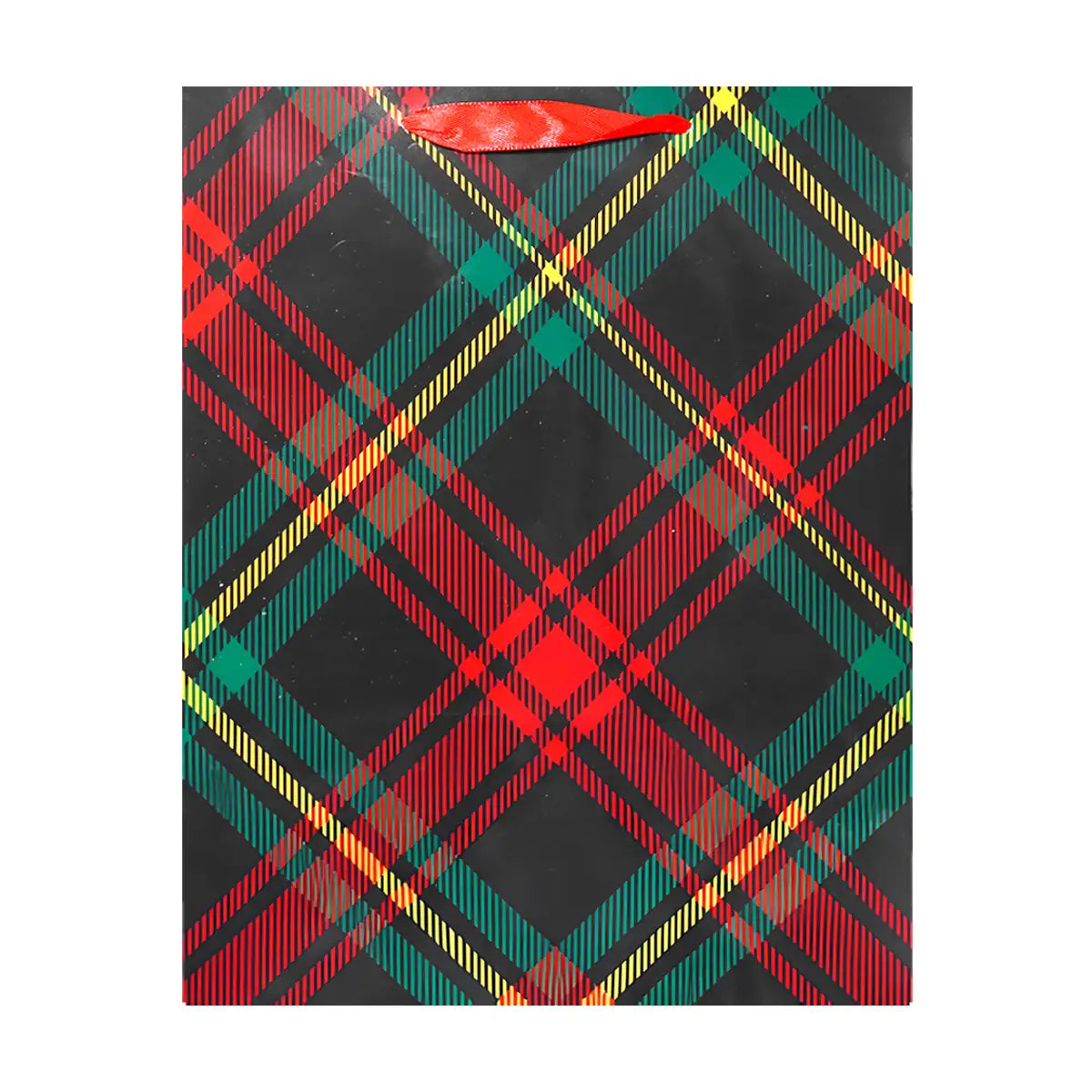 Bolsa de Regalo Navideña, Diseño Cuadros, Colores