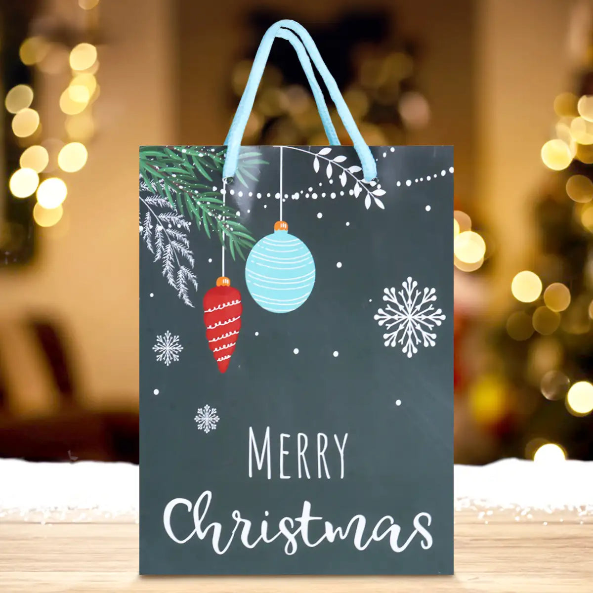 Bolsa de Regalo Navideña, Merry Christmas, Esferas
