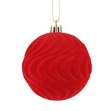 Esferas Navideñas, Gamuza, Color Rojo, 2 pzas