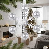 Ornamento, Copo de Nieve con Cascabeles, Color Plata