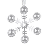 Ornamento, Copo de Nieve con Cascabeles, Color Plata