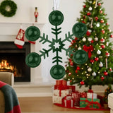 Ornamento, Copo de Nieve con Cascabeles, Color Verde