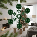 Ornamento, Copo de Nieve con Cascabeles, Color Verde