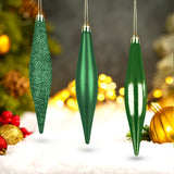 Esferas Alargadas, 3 pzas, Color Verde