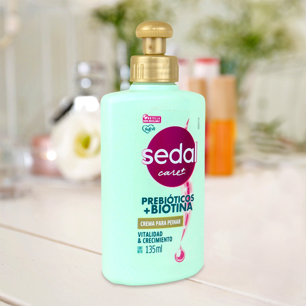 Crema para Peinar Sedal, Prebióticos + Biotina, 135 ml