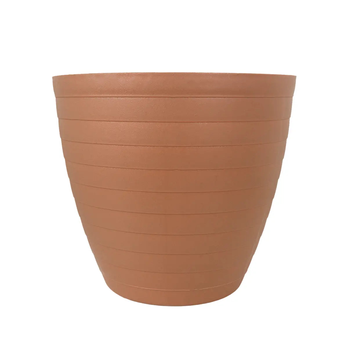 Maceta de Plástico, Textura Líneas, Color Café