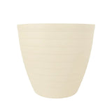 Maceta de Plástico, Textura Líneas, Color Crema