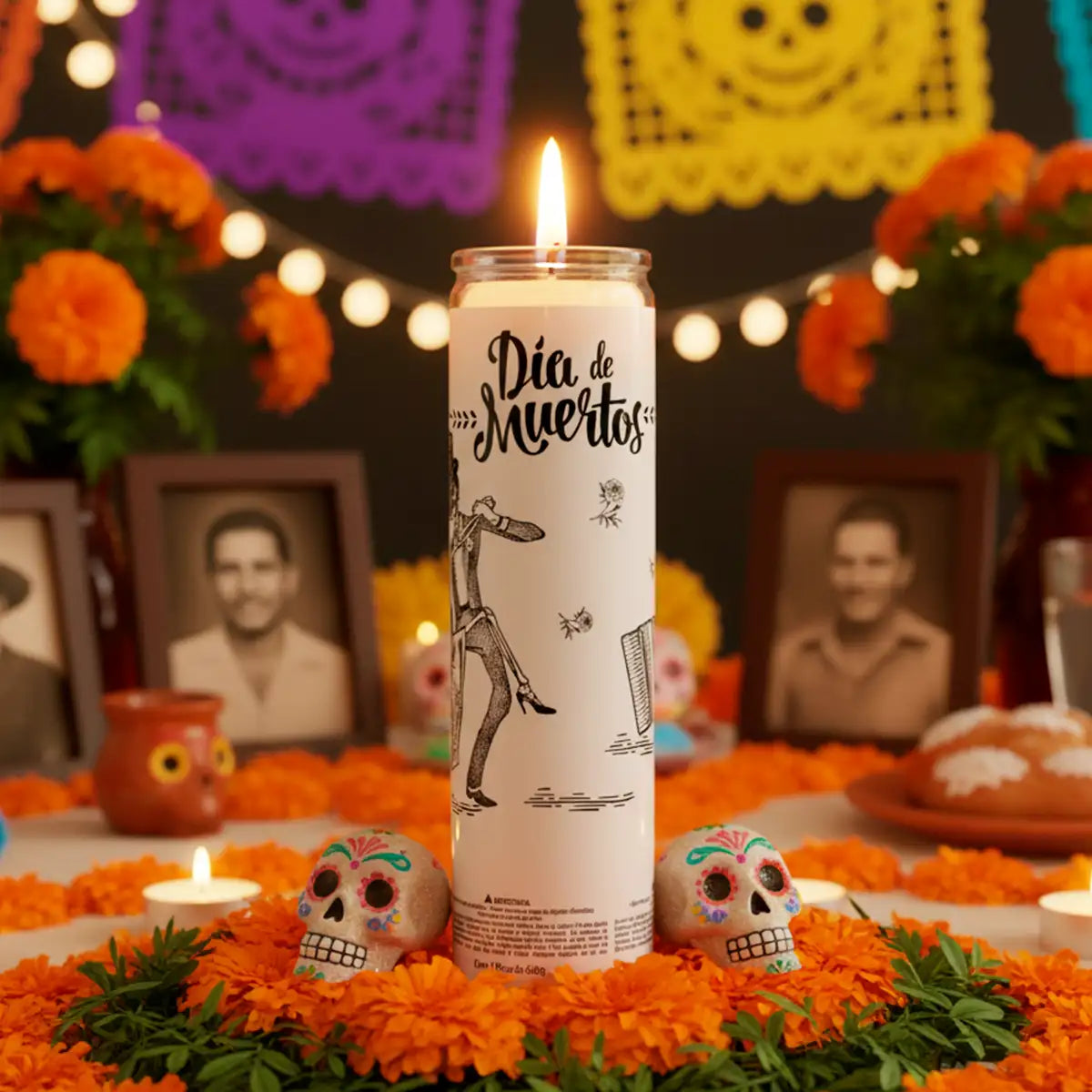 Veladora, Día de Muertos, Diseño Catrines