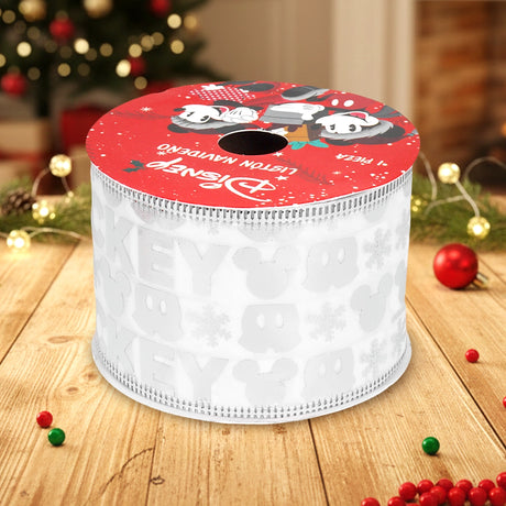 Listón Navideño, Diseño Mickey, Color Plata
