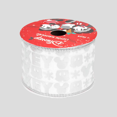 Listón Navideño, Diseño Mickey, Color Plata