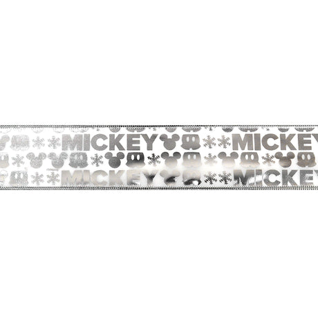 Listón Navideño, Diseño Mickey, Color Plata