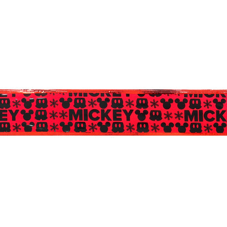 Listón Navideño, Diseño Mickey, Color Rojo