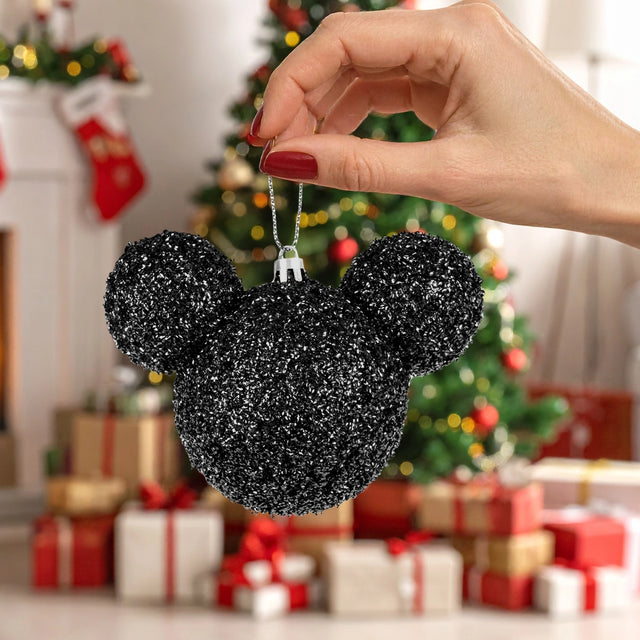Esfera Navideña de Tinsel, Mickey, Color Negro