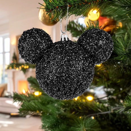 Esfera Navideña de Tinsel, Mickey, Color Negro