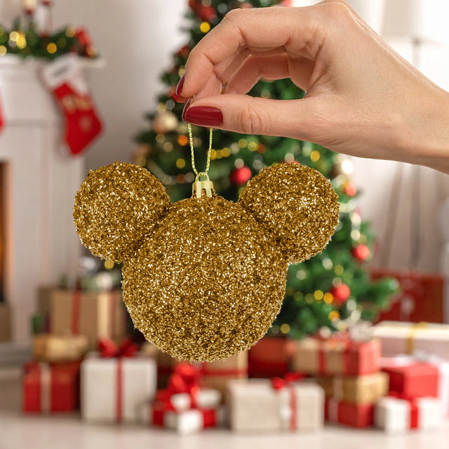 Esfera Navideña de Tinsel, Mickey, Color Oro