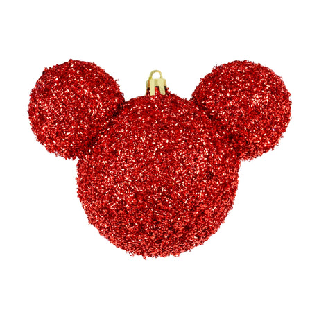 Esfera Navideña de Tinsel, Mickey, Color Rojo