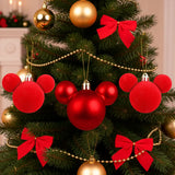 Esferas Navideñas, Mickey, Color Rojo, 3 pzas