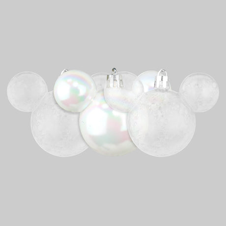 Esferas Navideñas en Forma de Mickey, 3 pzas, Color Blanco