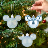 Esferas Navideñas en Forma de Mickey, 3 pzas, Color Azul