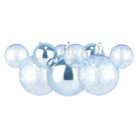 Esferas Navideñas en Forma de Mickey, 3 pzas, Color Azul