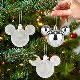 Esferas Navideñas en Forma de Mickey, 3 pzas, Color Plata