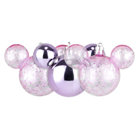 Esferas Navideñas en Forma de Mickey, 3 pzas, Color Lila