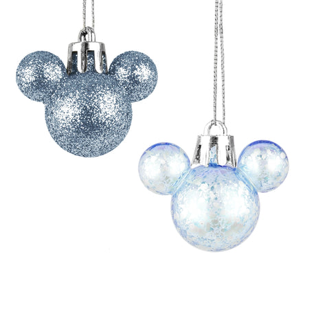 Esferas Navideñas en Forma de Mickey, 8 pzas, Color Azul