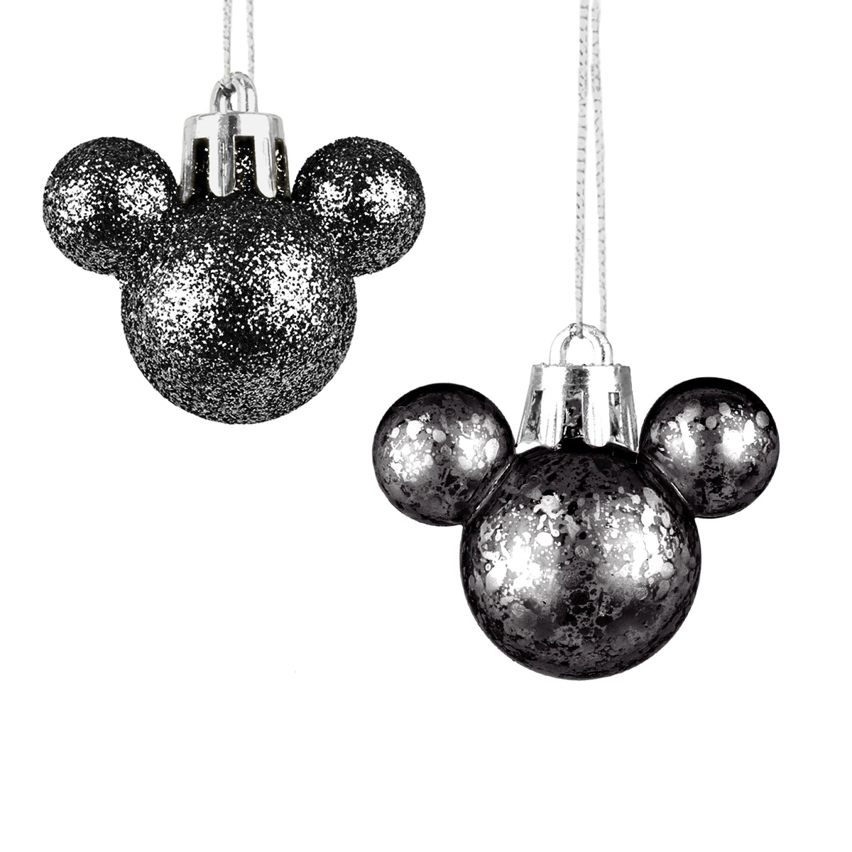 Esferas Navideñas en Forma de Mickey, 8 pzas, Color Negro