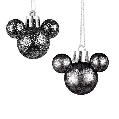 Esferas Navideñas en Forma de Mickey, 8 pzas, Color Negro