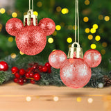 Esferas Navideñas en Forma de Mickey, 8 pzas, Color Rojo