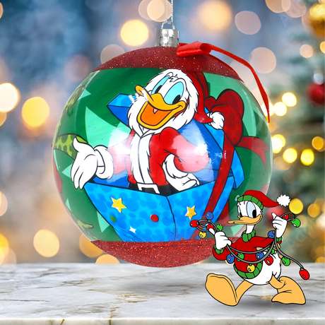 Esfera Navideña con Moño, Pato Donald