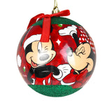 Esfera Navideña con Moño, Mickey & Minnie, Color Rojo