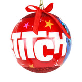 Esfera Navideña con Moño, Stitch, Color Rojo